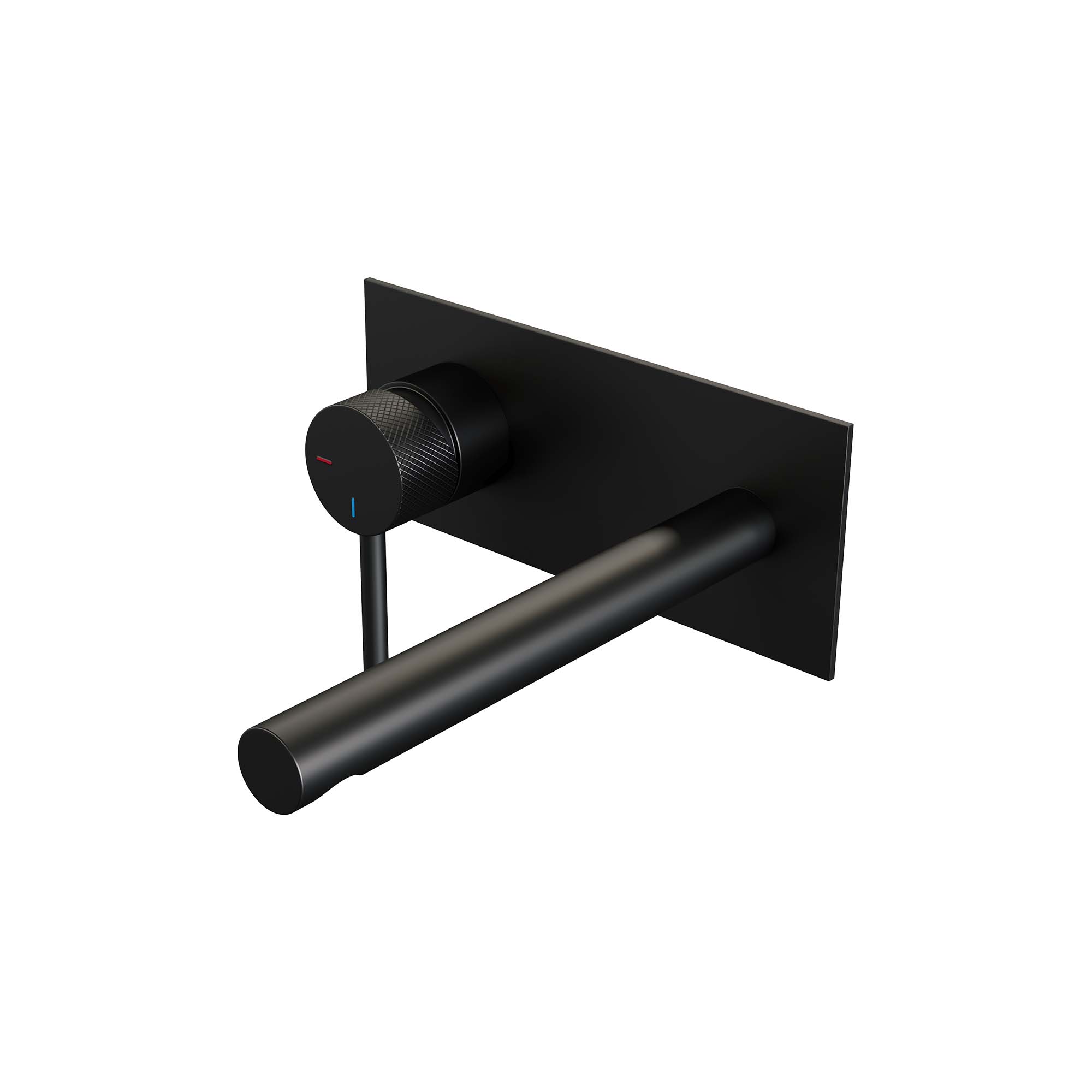 Brauer Carving inbouw wastafelkraan - rechte uitloop - achterplaat - hendel links - Geborsteld Goud PVD -  5-GG-083-S6