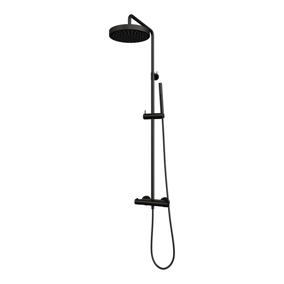 Brauer Stripe opbouw regendoucheset - staafhanddouche - Mat Zwart