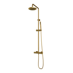 Brauer Edition stortdoucheset - hoofddouche 20cm - staafhanddouche - Geborsteld Goud PVD