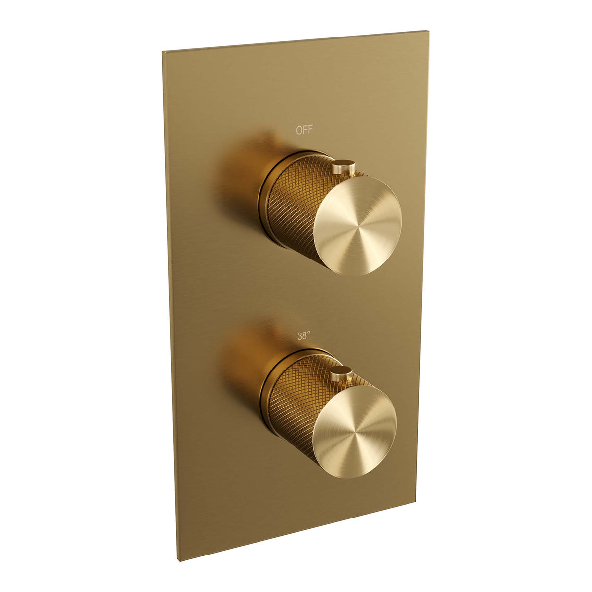 Brauer Carving 3-weg inbouwthermostaat - Geborsteld Goud PVD
