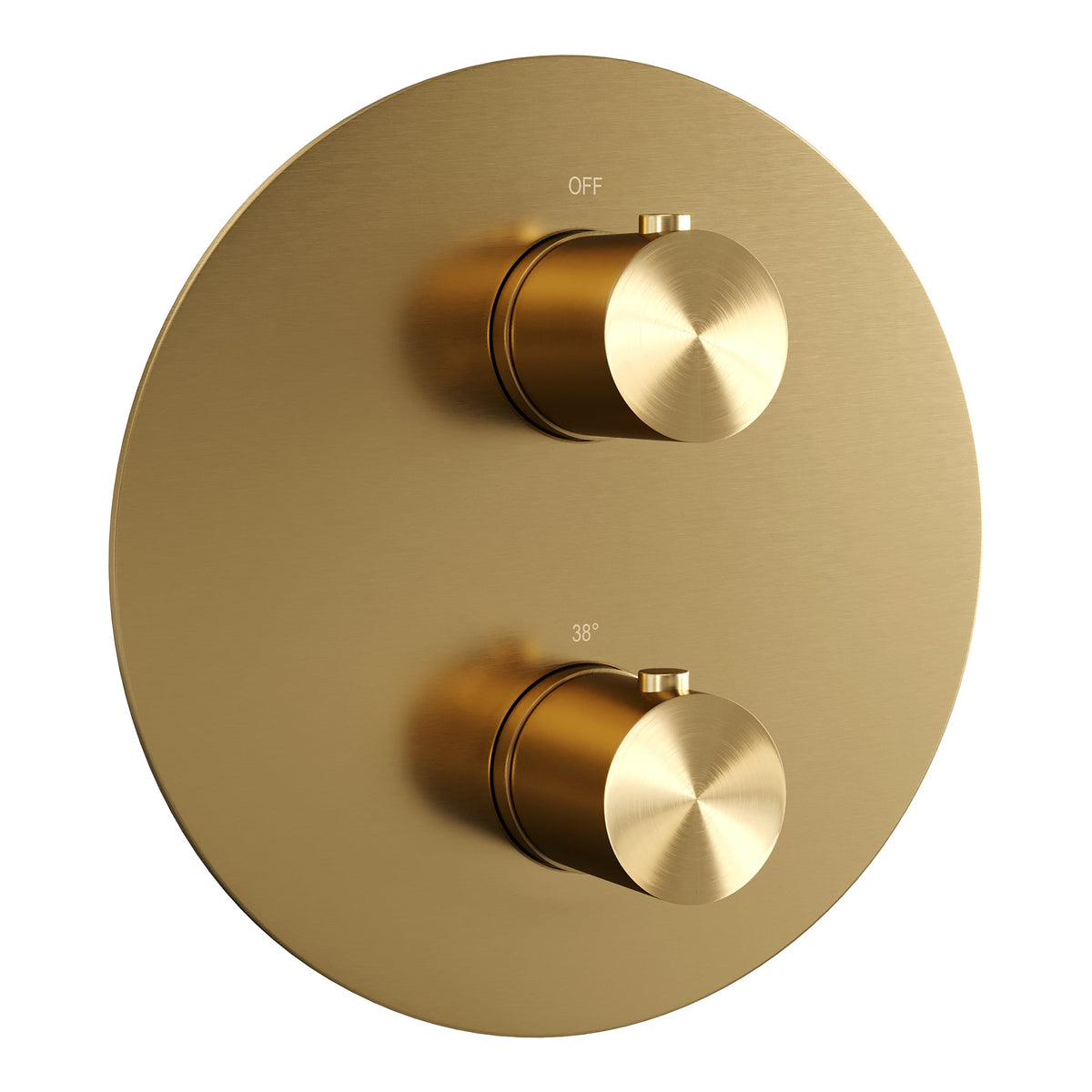 Brauer Edition 3-weg inbouwthermostaat rond Geborsteld Goud PVD