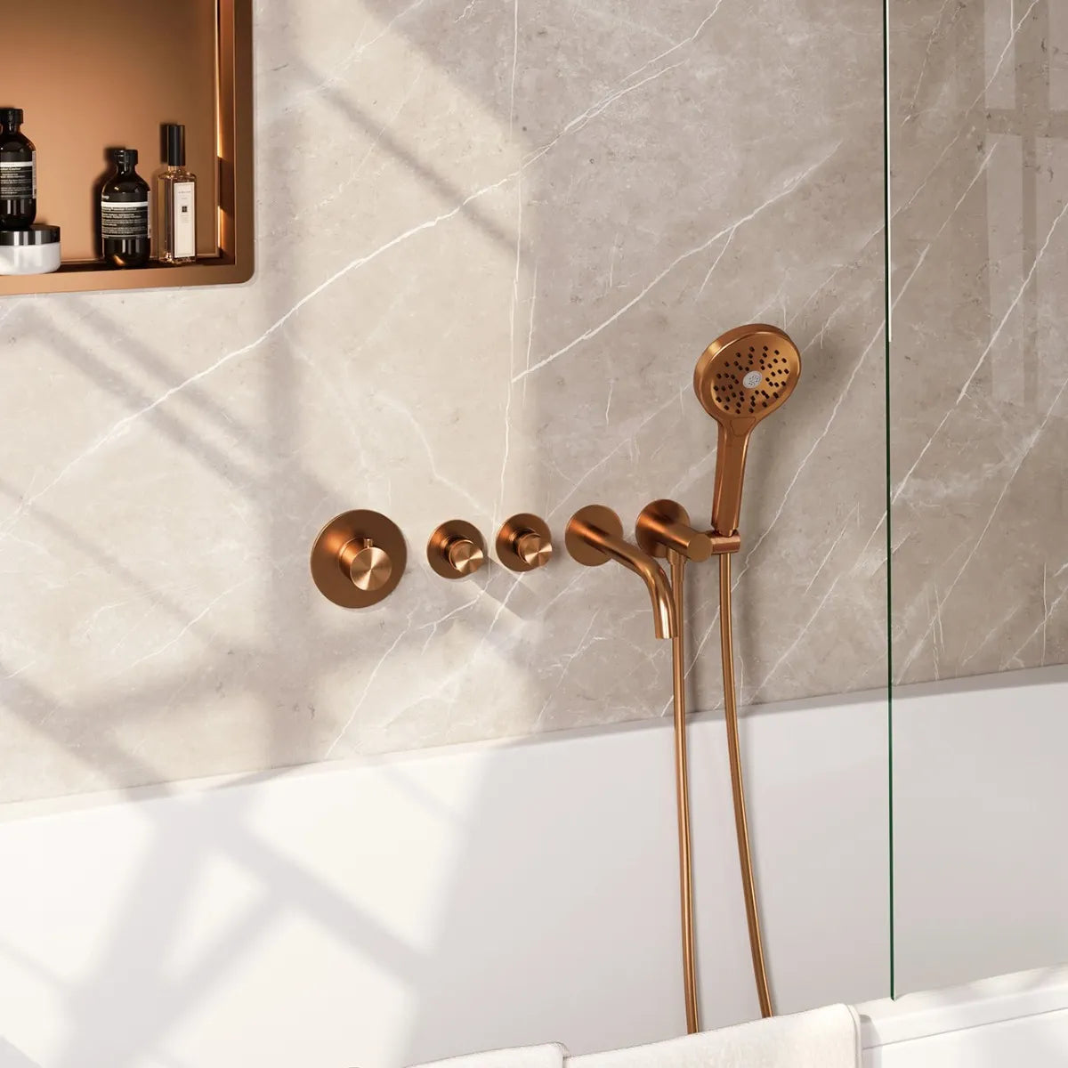 Brauer Edition badthermostaat met uitloop - inbouw - PVD