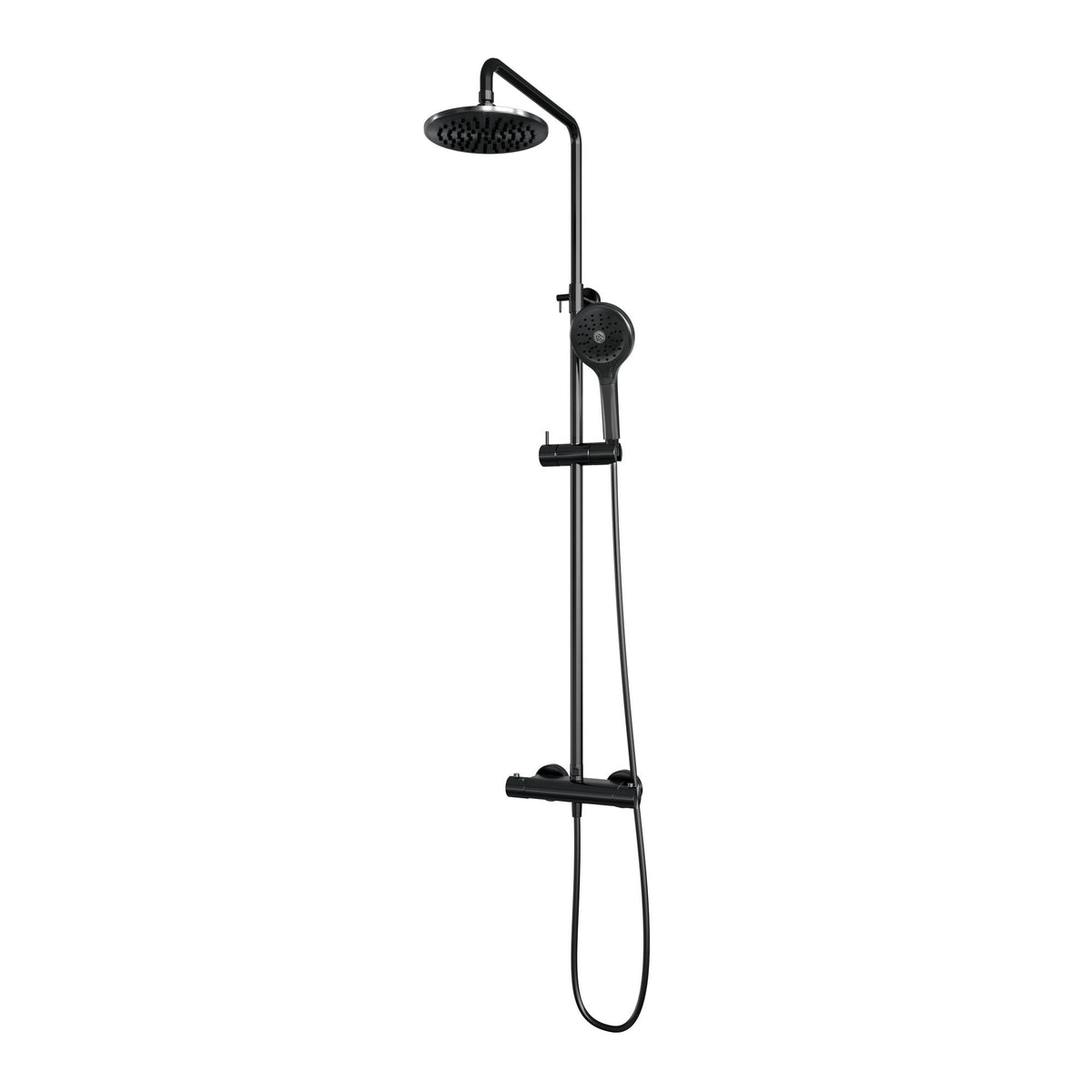 Brauer Edition stortdoucheset - hoofdouche 20 cm - ronde handdouche - Geborsteld Gunmetal PVD