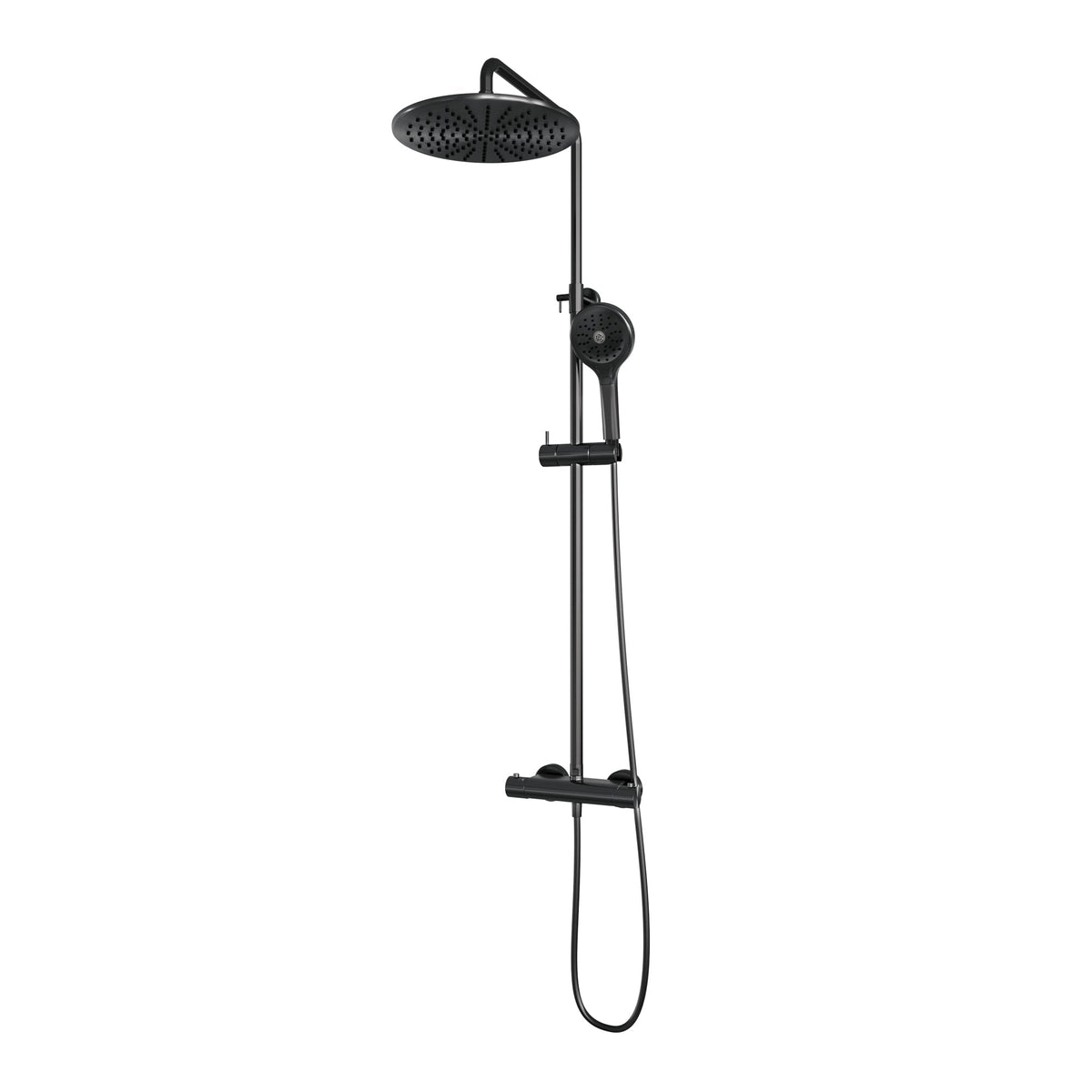 Brauer Edition stortdoucheset - hoofddouche 30 cm - ronde handdouche - Geborsteld Gunmetal PVD
