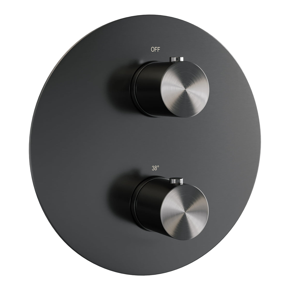 Brauer Edition 3-weg inbouwthermostaat rond Geborsteld Gunmetal PVD