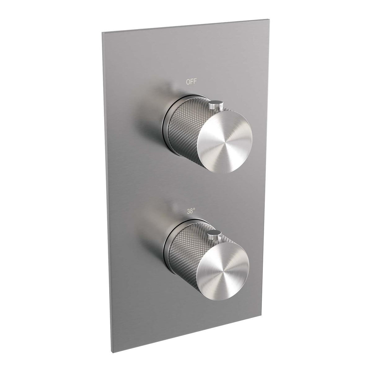 Brauer Carving 3-weg inbouwthermostaat - geborsteld RVS PVD