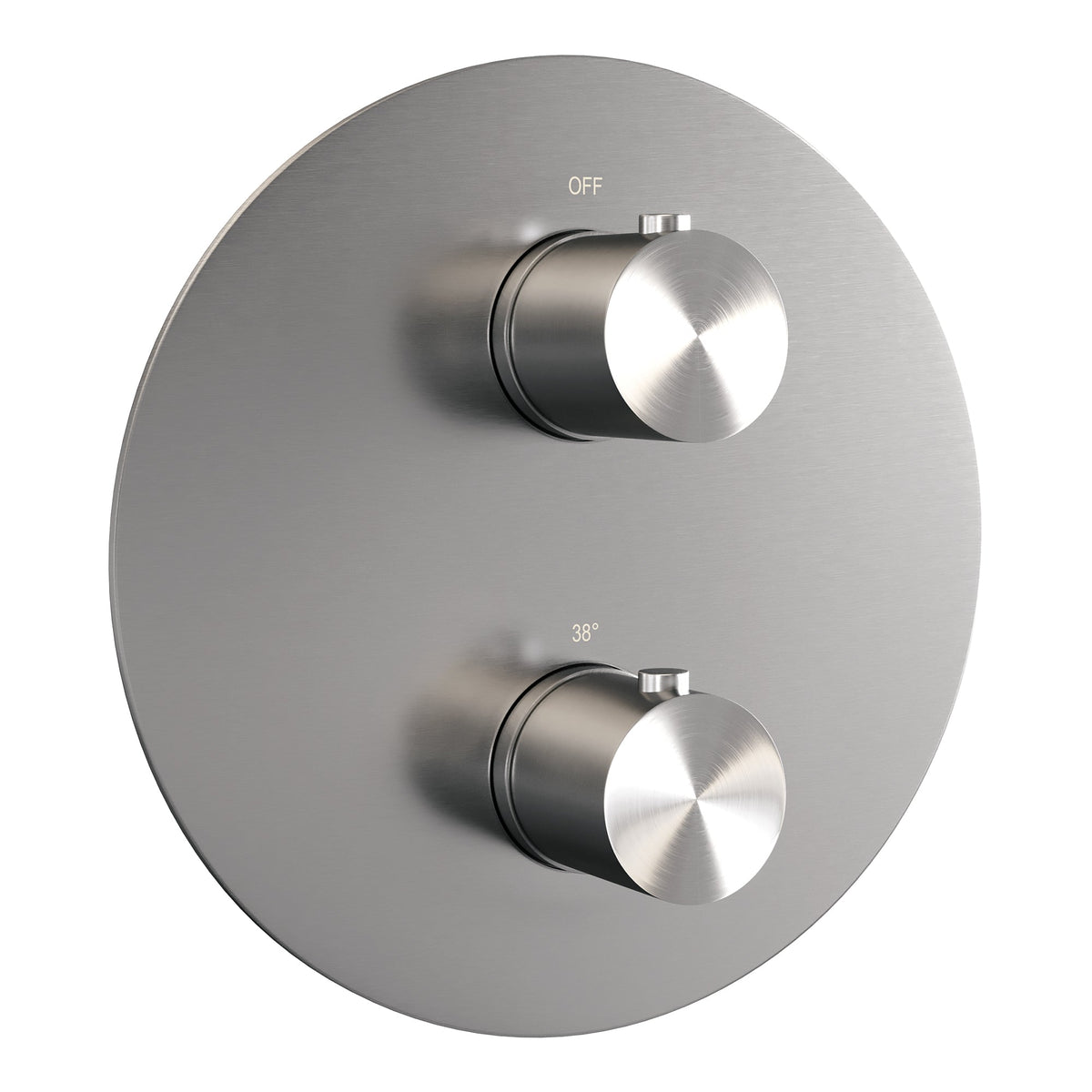 Brauer Edition 3-weg inbouwthermostaat rond geborsteld RVS PVD