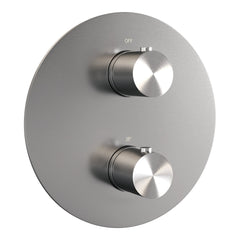Brauer Edition 3-weg inbouwthermostaat rond geborsteld RVS PVD