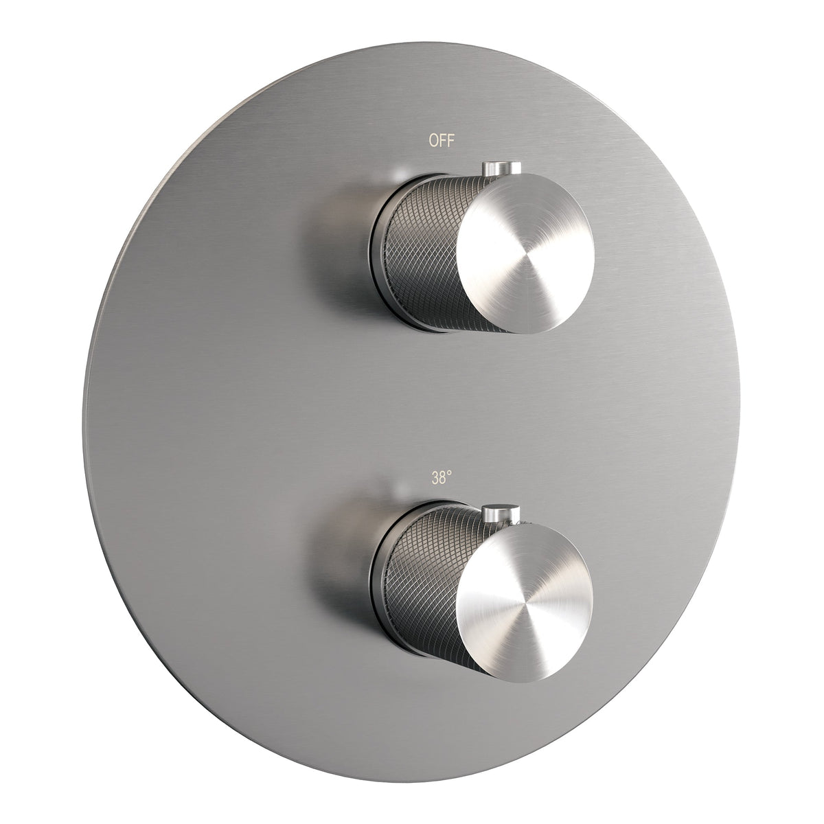 Brauer Carving 3-weg inbouwthermostaat rond geborsteld RVS PVD