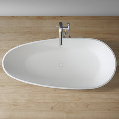 StoneArt Vrijstaand Badkuip BS-525 - swart-wit mat - 180x83