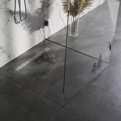 BRAUER Douchegoot met standaard rooster en flens voor wandmontage 7 x 70 RVS geborsteld