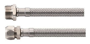 Flexible connection hose Kiwa 3/8" male x 10mm 30 cm Stainless Steel