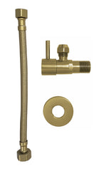 Minimal hoekstopkraan 1/2"x3/8" met flexibele aansluitslang 1/2"x3/8" 25 cm geborsteld messing