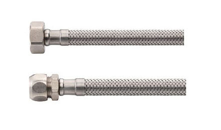 Flexible connection hose 1/2" FI x 10mm compression 30 cm SS