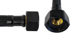 Flexible connector hose nylon 1/2" x 3/8" 30 cm matte black