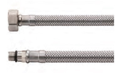 Flexible connection hose 1/2" FI x M10 male 30 cm SS