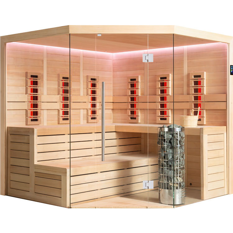 AWT Sauna E1611C-IR Hemlock 180x180 9kW Cilindro