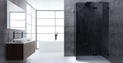AWT Duschabtrennung LAS1200-B schwarz 120x90 rechts