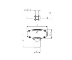 Operating key frost-proof outside tap combination