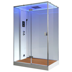 AWT Dampfdusche LD211F15 mit Duschtasse weiß 150x90 links