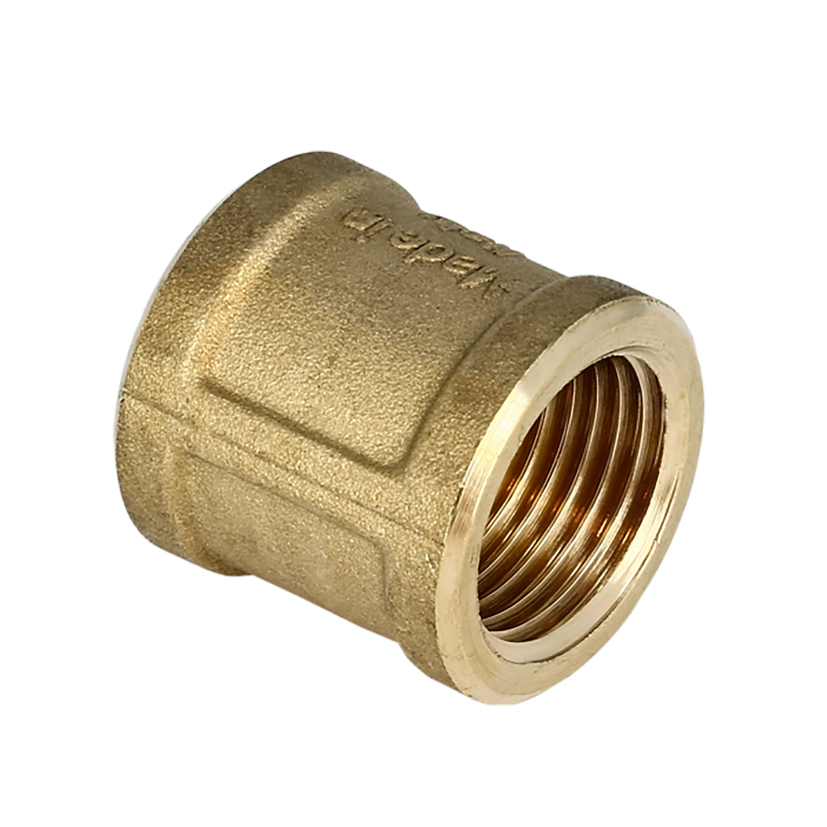 Threaded fitting socket brass 1/4" FI x 1/4" FI