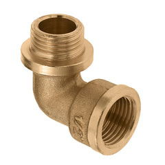 Threaded elbow coupling brass 1/2" FI x 1/2" ME with collar