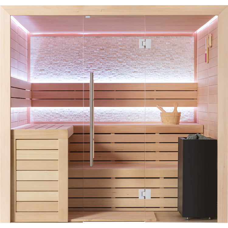 AWT Sauna E1602A Hemlock 220x200 9kW EOS Bi-O Cubo