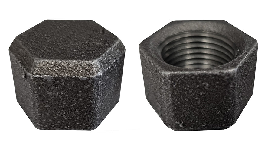 300 Malleable Cap 1/2"black