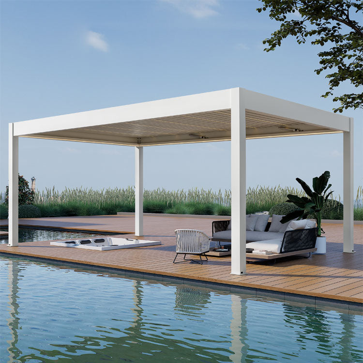 AWT Pergola extreem - wit/antraciet - elektrisch