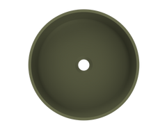 Arcqua Case waskom - 40x40cm - Rond - Cast marble Mat groen