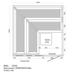 AWT Sauna B1243 XL rote Zeder 220x220 9kW EOS BiO-Max
