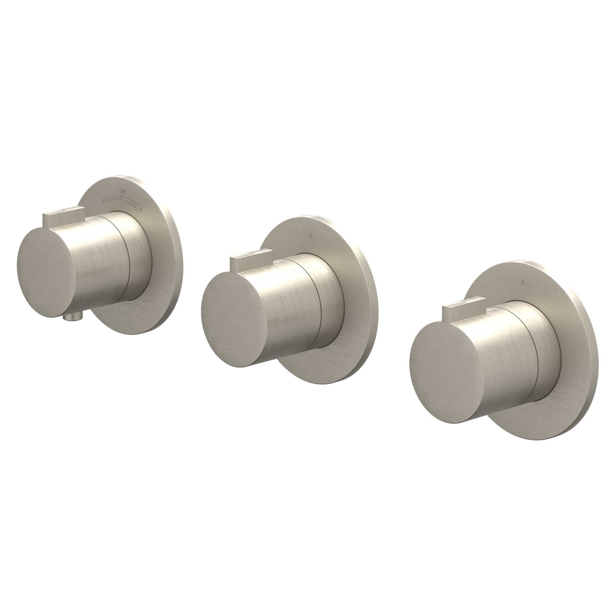 IVY Pact afbouwdeel inbouwthermostaat 2 stopkranen symmetry - geborsteld nickel PVD