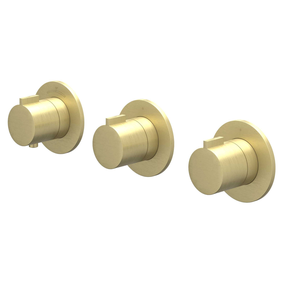 IVY Pact afbouwdeel inbouwthermostaat 2 stopkranen symmetry - geborsteld mat goud PVD