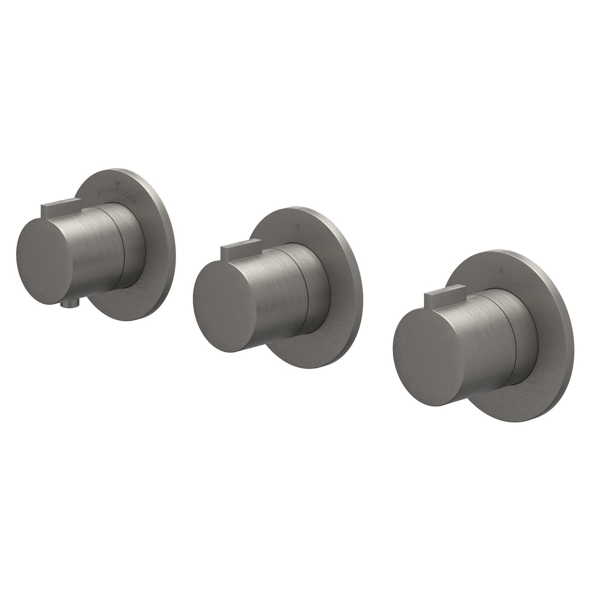 IVY Pact afbouwdeel inbouwthermostaat 2 stopkranen symmetry - geborsteld metal black PVD