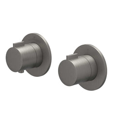 IVY Pact afbouwdeel inbouwthermostaat 2-weg stop-omstel symmetry - geborsteld metal black PVD