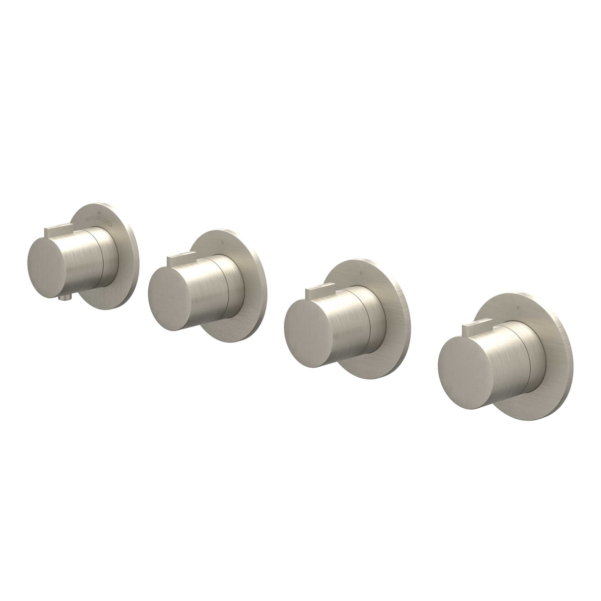 IVY Pact afbouwdeel inbouwthermostaat 3 stopkranen symmetry - geborsteld nickel PVD