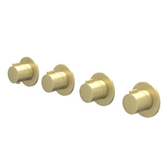 IVY Pact afbouwdeel inbouwthermostaat 3 stopkranen symmetry - geborsteld mat goud PVD