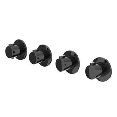IVY Pact afbouwdeel inbouwthermostaat 3 stopkranen symmetry - zwart chroom PVD