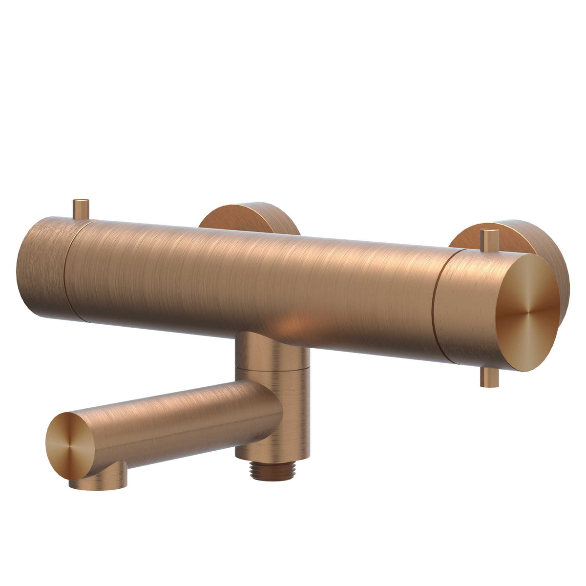 IVY Concord opbouw badthermostaat met wegdraaibare baduitloop RVS 316 - geborsteld mat koper PVD