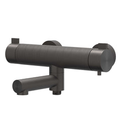 IVY Tribe opbouw badthermostaat met wegdraaibare baduitloop RVS 316 - geborsteld carbon black PVD