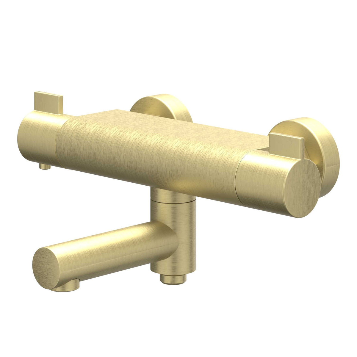 IVY Pact opbouw badthermostaatkraan draaibare uitloop cooltouch - geborsteld mat goud PVD