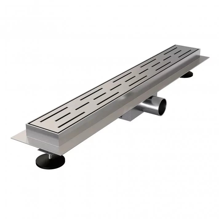 BRAUER Douchegoot met standaard rooster en flens 7 x 50 RVS geborsteld