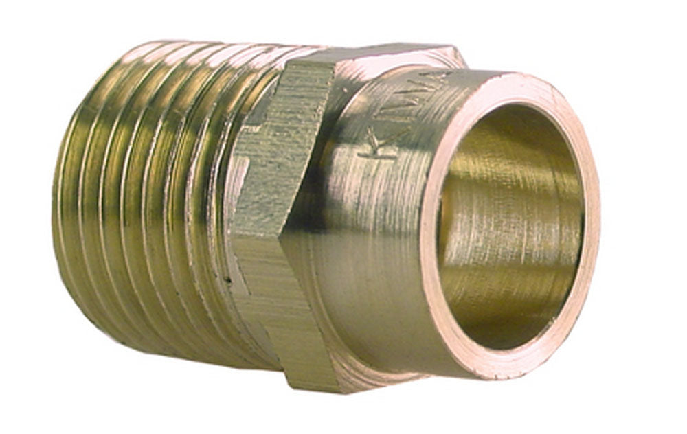 Brass solder nipple conical 1/2"male x12