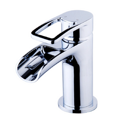 Alegra wastafelkraan waterval met clickwaste chroom