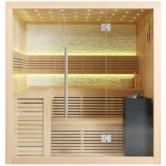 AWT Sauna E1102B Hemlock 200x170 9kW Virta