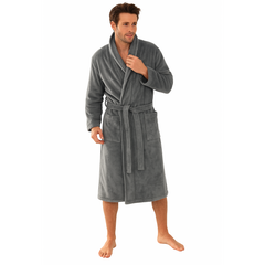 Aurélia Badjas Teddy - ochtendjas - koraalfleece - Zacht, Warm & Tijdloos Grijs