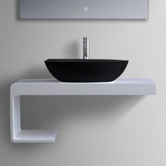 StoneArt Wastafel LC153 - zwart - mat - 60x35cm
