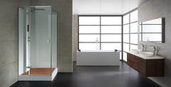 AWT Dampfdusche LD206F15 mit Duschtasse weiß 100x100 rechts