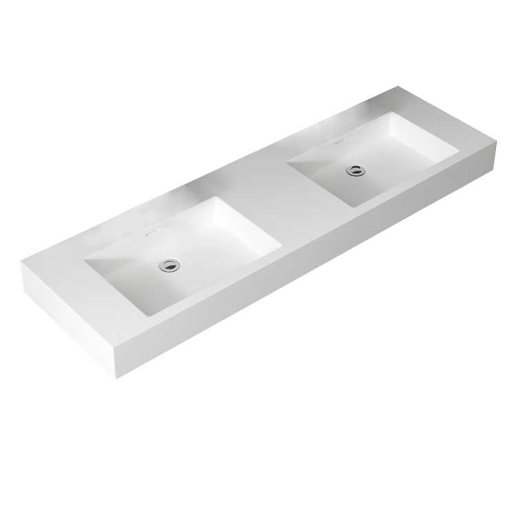 StoneArt Wastafel LP4516-0  wit 160x48 matt