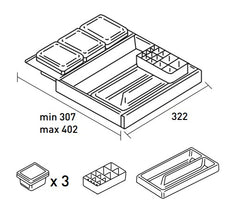 INK lade indeling - zwarte antislip mat - Antraciet